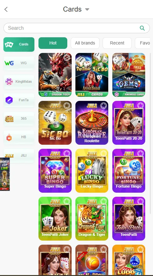 Card games in a777 game apk